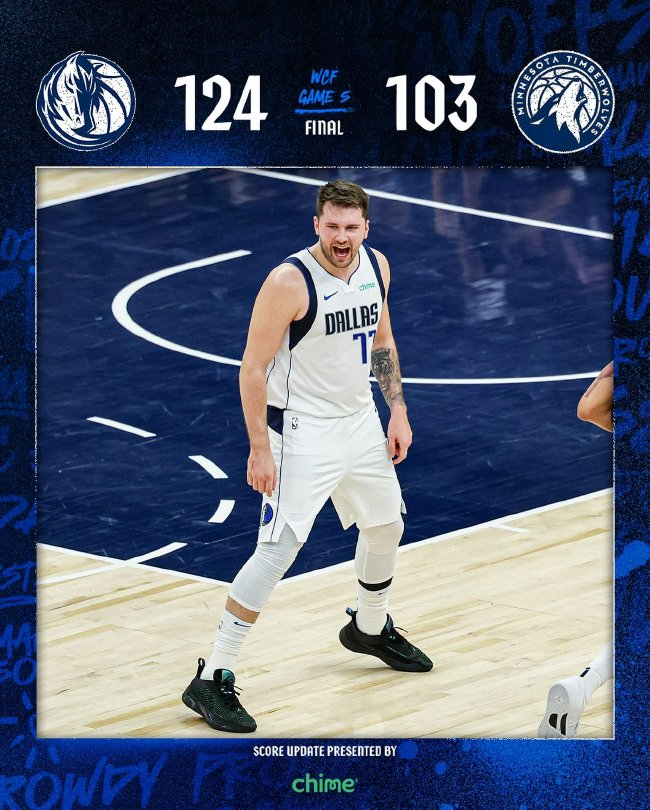 东欧合砍72分，独行侠4-1淘汰森林狼，东契奇荣膺西决MVP