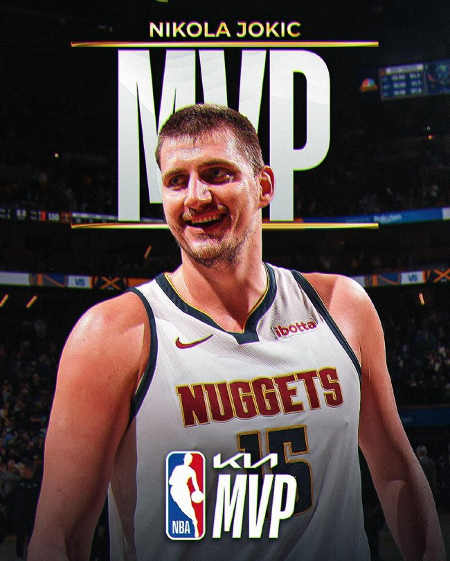 约基奇生涯第三座MVP：79张第一选票断层领先