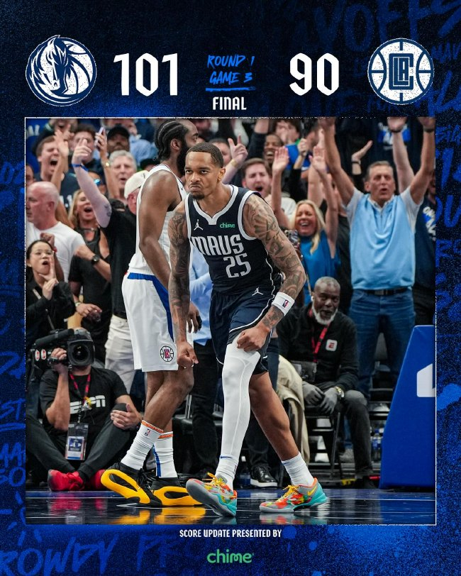 东契奇准三双主导大逆转 独行侠客场擒快船2-1领先