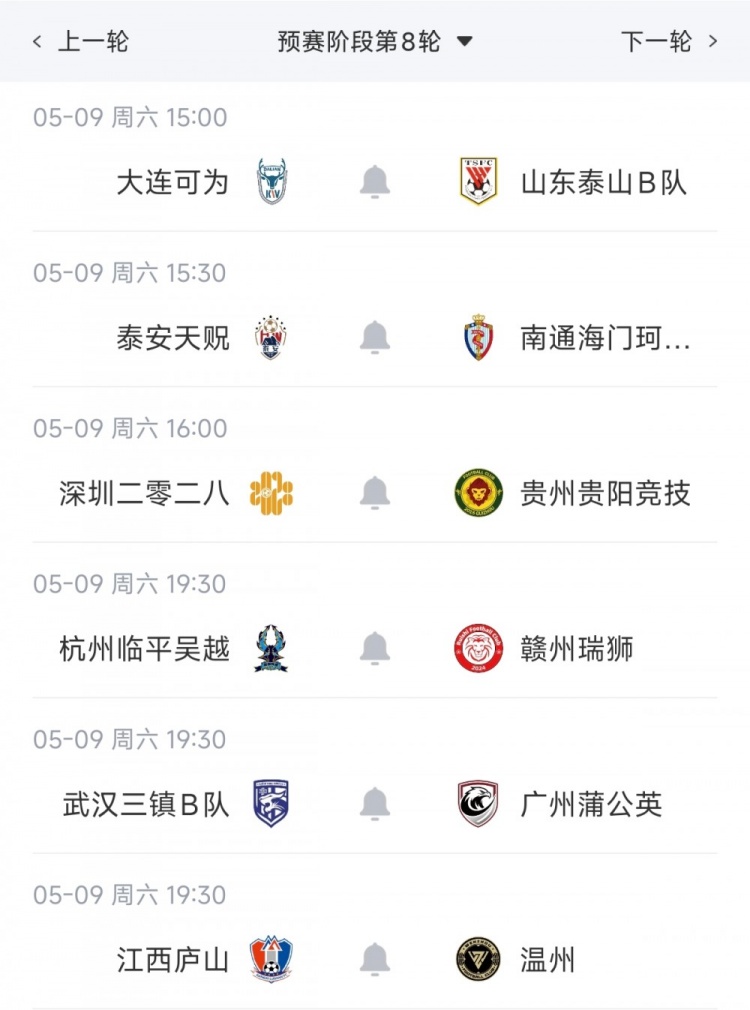 中乙第7轮综述：海港B队小胜领跑北区，贵阳竞技登顶南区